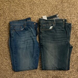 Signature by Levi Strauss Men's Dark and Medium Blue Straight Jeans